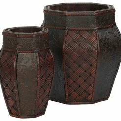 Hot Sale 😉 Nearly Natural, Inc. Design And Weave Panel Decorative Planters, Set Of 2 👏