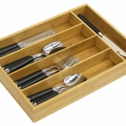 Flash Sale 🧨 Home Basics Natural Bamboo Cutlery Tray 💯