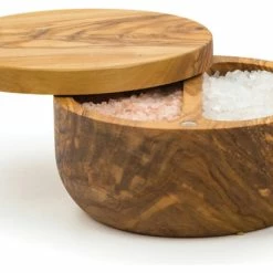 Best Pirce ✨ RSVP Olive Wood 5 Inch Salt Box 💯