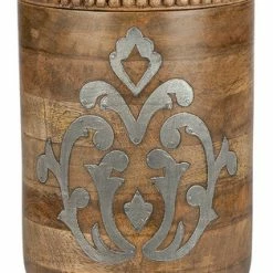 Buy ❤️ GG Collection Heritage Wood And Metal Inlay Medium Canister 14" ⌛