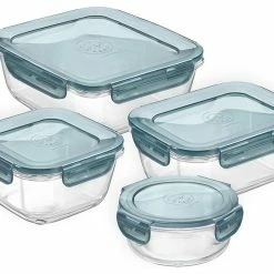 Flash Sale 🔥 Bormioli Rocco Glass Company Bormioli Rocco Evolution Slate Grey Glass 8 Piece Storage Set 🌟