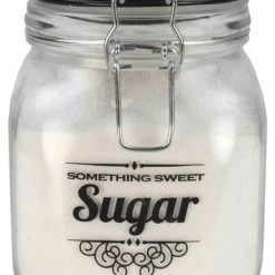 Flash Sale 🥰 HDS TRADING CORP Home Basics Glass Jar With Ceramic Flip Lid Top, Short 🔔