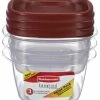 Promo 🥰 Rubbermaid 2049358 Food Storage Container, 6 Piece, Clear Base ⌛